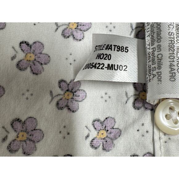 J Crew Shirt Mens Small Slim Purple Floral Stretch Organic Cotton Casual Preppy - Picture 5 of 7